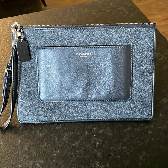 Coach Charcoal Grey Wristlet - Picture 1 of 1
